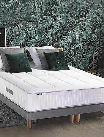 Ensemble matelas Ressort 7 zones + sommier + oreiller + couette FABRICATION FRANCAISE