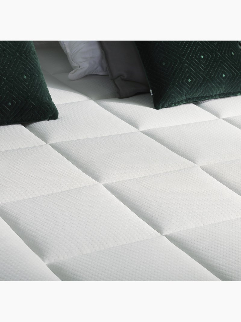 Ensemble matelas Ressort 7 zones + sommier + oreiller + couette FABRICATION FRANCAISE Blanc Gris - Kiabi