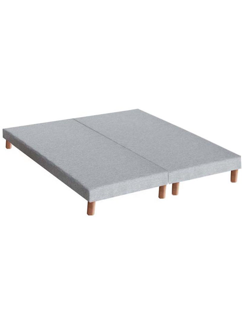 Ensemble matelas Ressort 7 zones + sommier + oreiller + couette FABRICATION FRANCAISE Blanc Gris - Kiabi