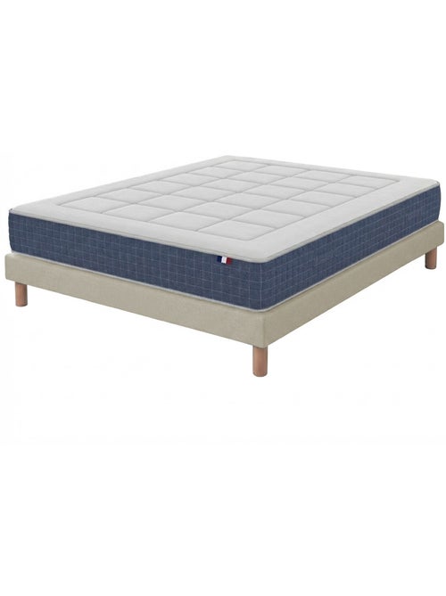 Ensemble matelas ressort, H28, accueil memoire de forme, sommier beige - Kiabi Ensemble matelas ressort, H28, accueil memoire de forme, sommier beige - Kiabi