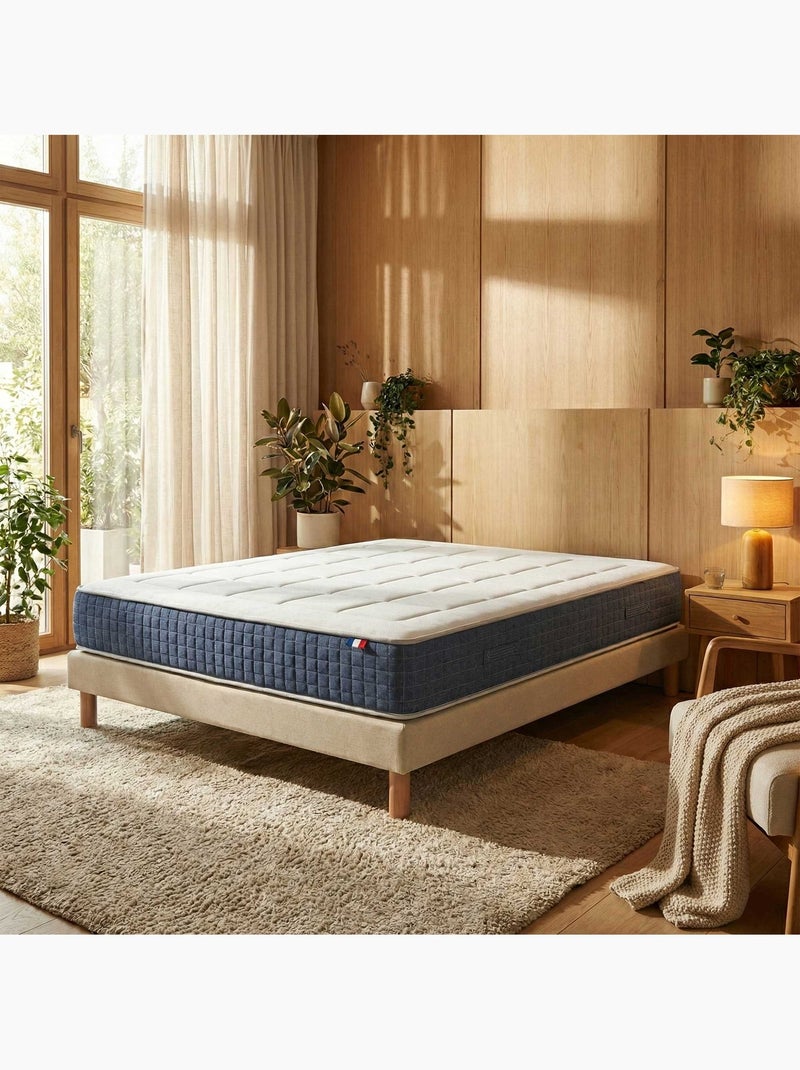 Ensemble matelas ressort, H28, accueil memoire de forme, sommier beige Beige clair - Kiabi