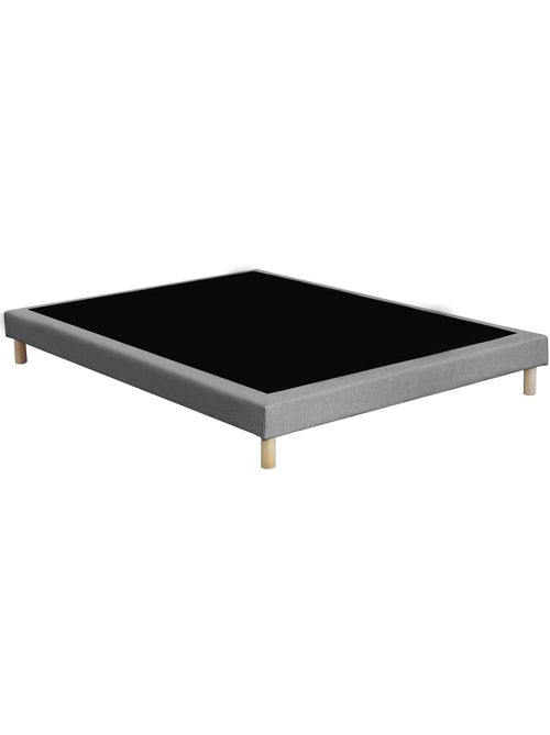 Ensemble matelas ressort, H28, accueil memoire de forme, sommier et tete de lit gris - Kiabi