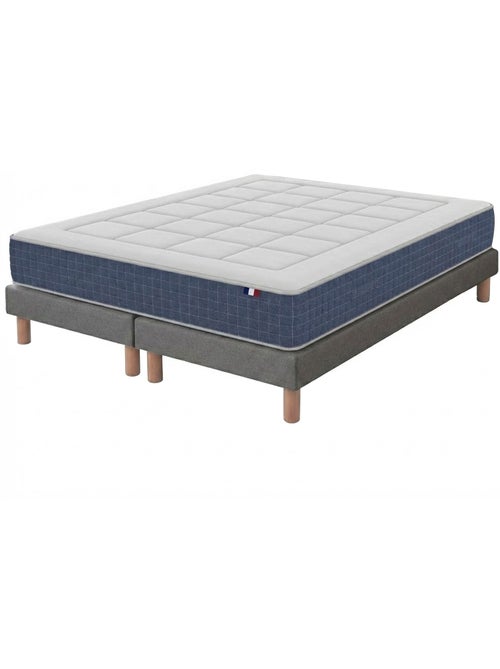 Ensemble matelas ressort, H28, accueil memoire de forme, sommier gris - Kiabi Ensemble matelas ressort, H28, accueil memoire de forme, sommier gris - Kiabi