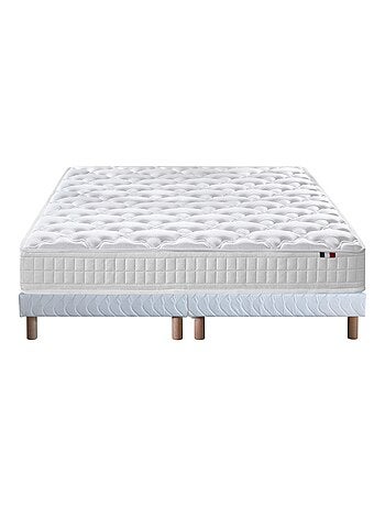 Ensemble Matelas Ressorts 5 Zones ETOILE + Sommier Made in France , Sommier Noir