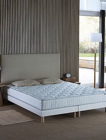 Ensemble Matelas Ressorts 5 Zones ETOILE + Sommier Made in France , Sommier Noir