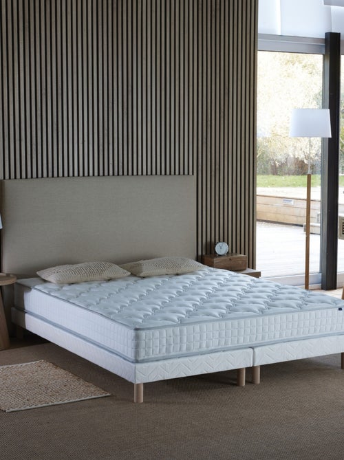 Ensemble Matelas Ressorts 5 Zones ETOILE + Sommier Made in France , Sommier Blanc - Kiabi