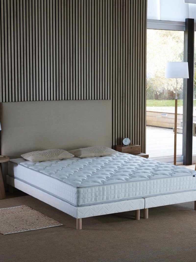 Ensemble Matelas Ressorts 5 Zones ETOILE + Sommier Made in France , Sommier Blanc Blanc - Kiabi