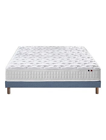 Ensemble Matelas Ressorts 5 Zones ETOILE + Sommier Made in France , Sommier Noir
