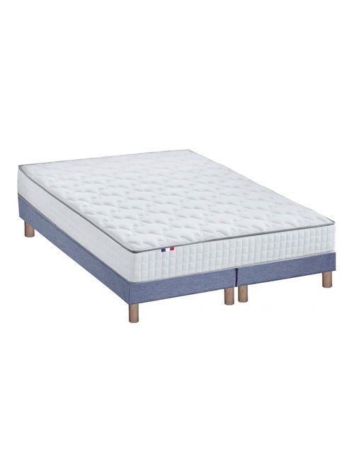 Ensemble Matelas Ressorts 5 Zones ETOILE + Sommier Made in France , Sommier Bleu denim - Kiabi