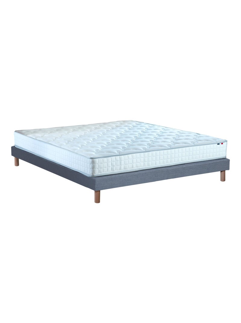 Ensemble Matelas Ressorts 5 Zones ETOILE + Sommier Made in France , Sommier Bleu denim Bleu denim - Kiabi