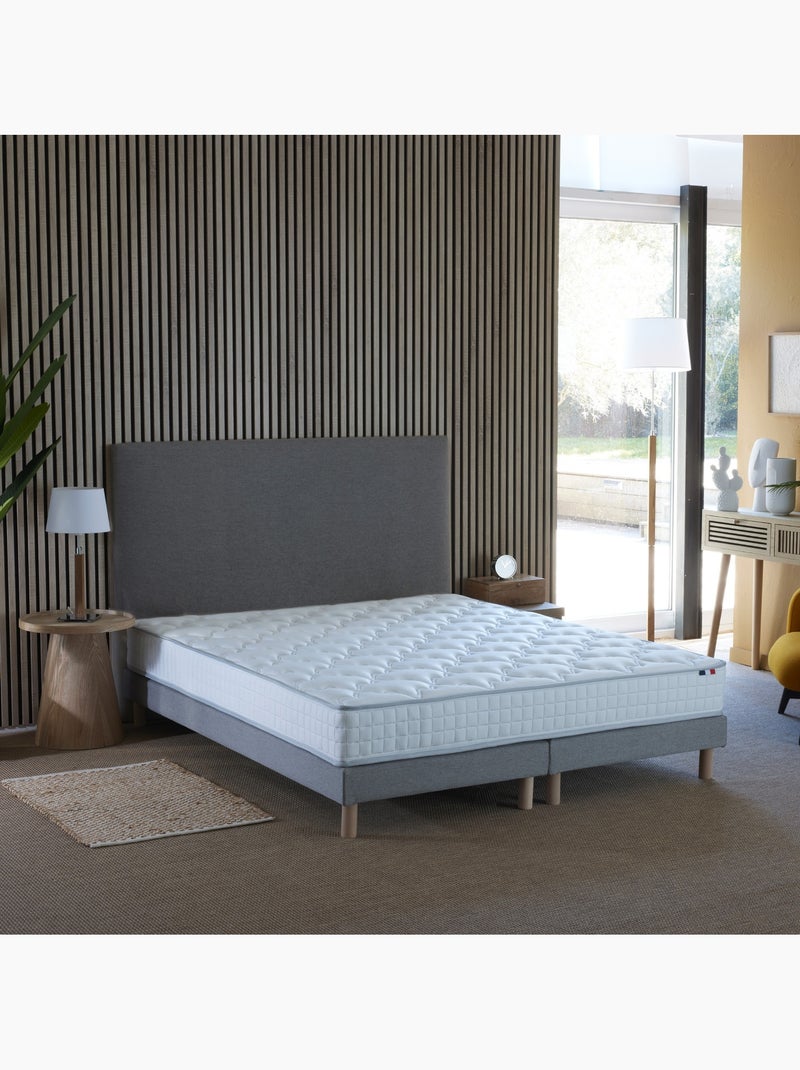 Ensemble Matelas Ressorts 5 Zones ETOILE + Sommier Made in France , Sommier Gris chiné Gris chiné - Kiabi