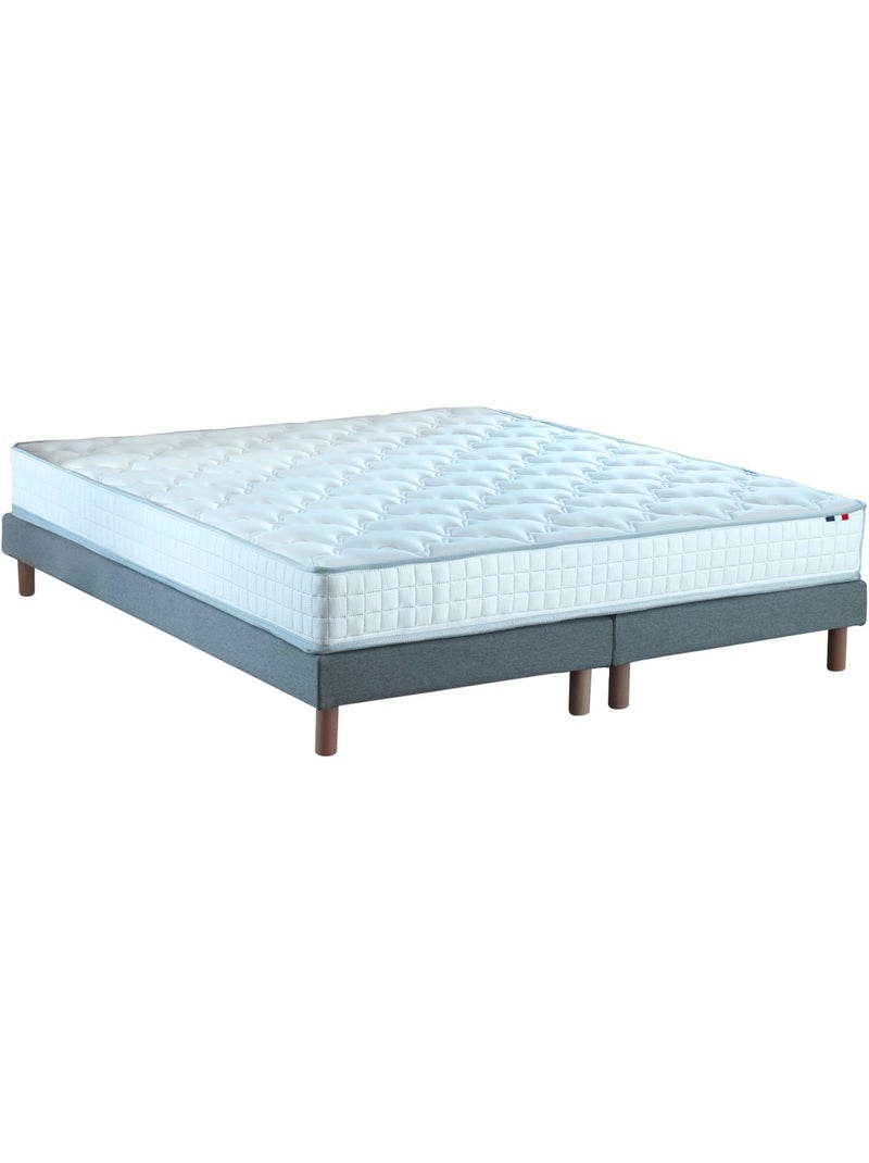 Ensemble Matelas Ressorts 5 Zones ETOILE + Sommier Made in France , Sommier Gris chiné Gris chiné - Kiabi