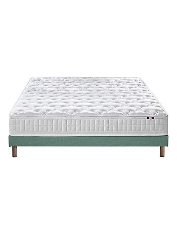 Ensemble Matelas Ressorts 5 Zones ETOILE + Sommier Made in France , Sommier Noir