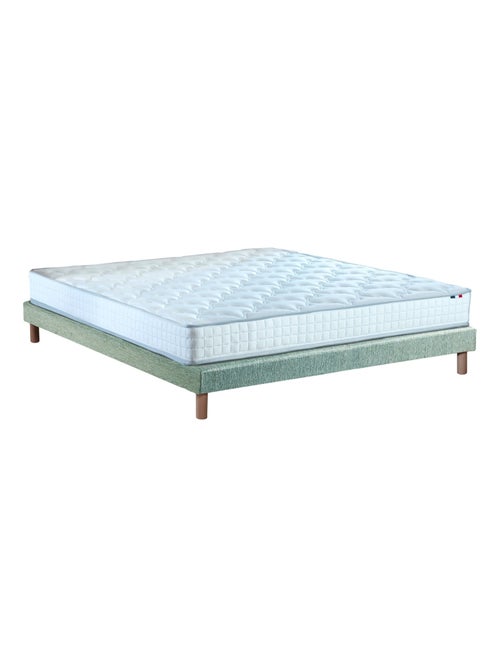 Ensemble Matelas Ressorts 5 Zones ETOILE + Sommier Made in France , Sommier Vert celadon - Kiabi