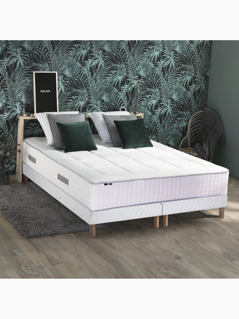 Ensemble matelas ressorts 7 zones BELLAGIO 2, mémoire de forme et sommier - Sommier - Blanc Blanc - Kiabi
