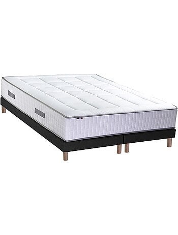 Ensemble matelas ressorts 7 zones BELLAGIO 2, mémoire de forme et sommier - Sommier - Noir