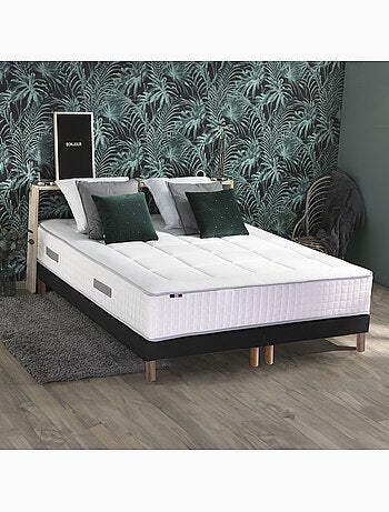 Ensemble matelas ressorts 7 zones BELLAGIO 2, mémoire de forme et sommier - Sommier - Noir