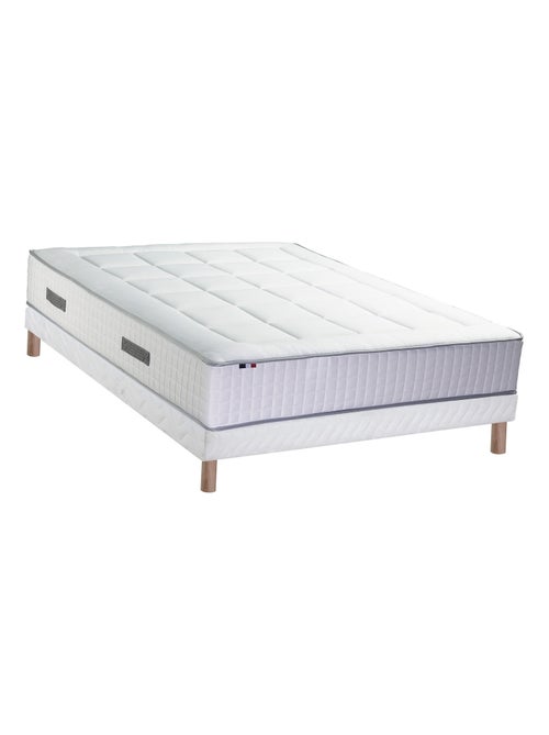 Ensemble matelas Ressorts 7 zones H28cm + sommier PALACIO 2 - 160 x 200 cm, Blanc - Kiabi