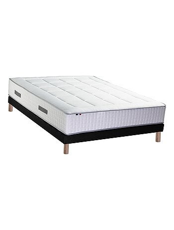 Ensemble matelas Ressorts 7 zones H28cm + sommier PALACIO 2 - 160 x 200 cm, Noir