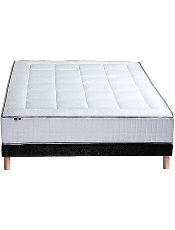 Ensemble matelas Ressorts 7 zones H28cm + sommier PALACIO 2 - 160 x 200 cm, Bleu denim