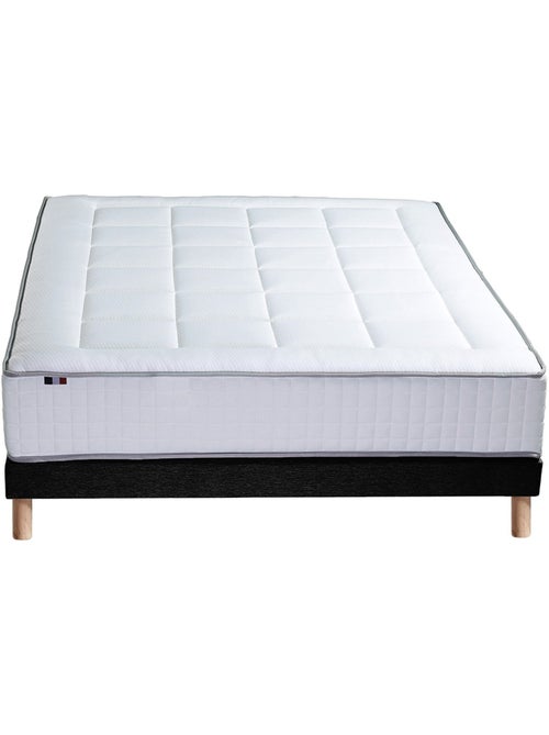 Ensemble matelas Ressorts 7 zones H28cm + sommier PALACIO 2 - 160 x 200 cm, Noir - Kiabi
