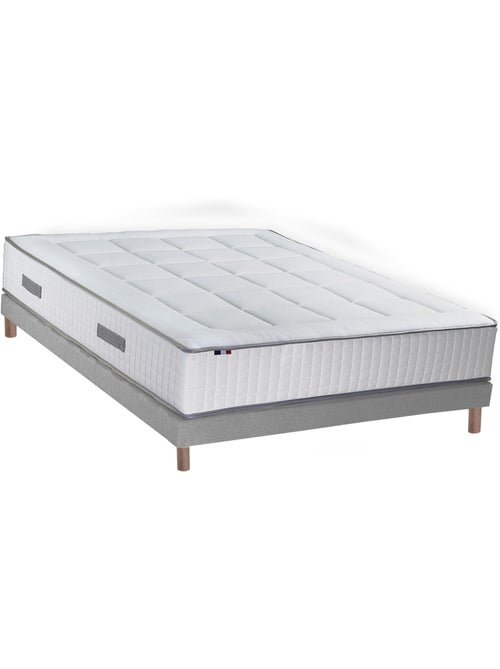 Ensemble matelas Ressorts 7 zones H28cm + sommier PALACIO 2 FABRICATION FRANCAISE - 140 x 190 cm - Kiabi Ensemble matelas Ressorts 7 zones H28cm + sommier PALACIO 2 FABRICATION FRANCAISE - 140 x 190 cm - Kiabi