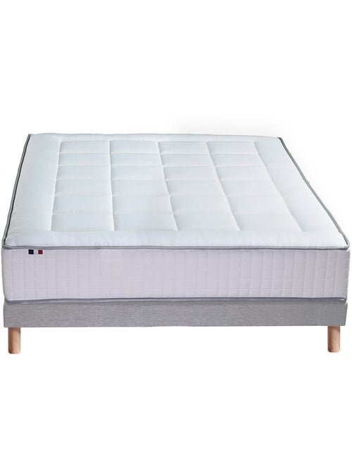 Ensemble matelas Ressorts 7 zones H28cm + sommier PALACIO 2 FABRICATION FRANCAISE - 140 x 190 cm - Kiabi Ensemble matelas Ressorts 7 zones H28cm + sommier PALACIO 2 FABRICATION FRANCAISE - 140 x 190 cm - Kiabi