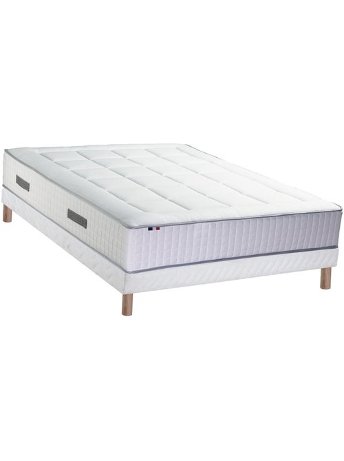 Ensemble matelas Ressorts 7 zones H28cm + sommier PALACIO 2 FABRICATION FRANCAISE - Sommier - Blanc - Kiabi Ensemble matelas Ressorts 7 zones H28cm + sommier PALACIO 2 FABRICATION FRANCAISE - Sommier - Blanc - Kiabi