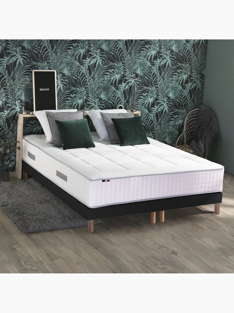 Ensemble matelas Ressorts 7 zones H28cm + sommier PALACIO 2 FABRICATION FRANCAISE - Sommier - Noir gris anthracite - Kiabi