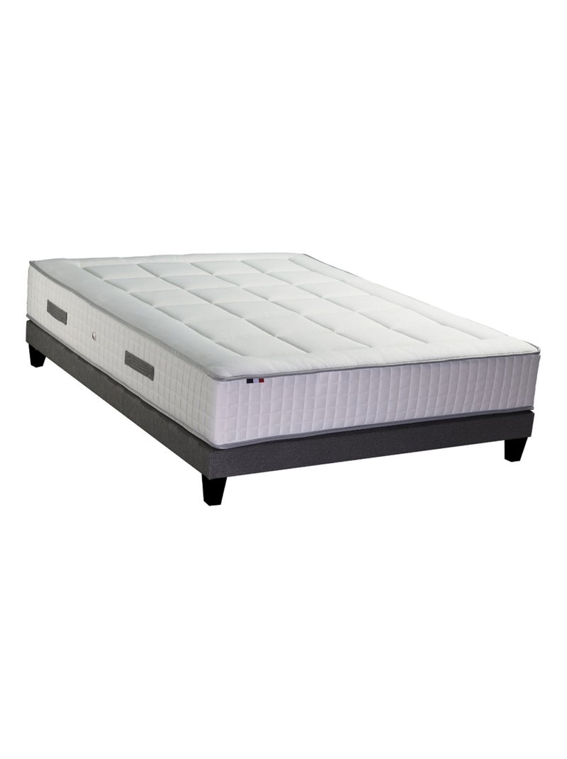 Ensemble matelas Ressorts 7 zones H30cm + sommier PALACIO FABRICATION FRANCAISE Blanc - Kiabi