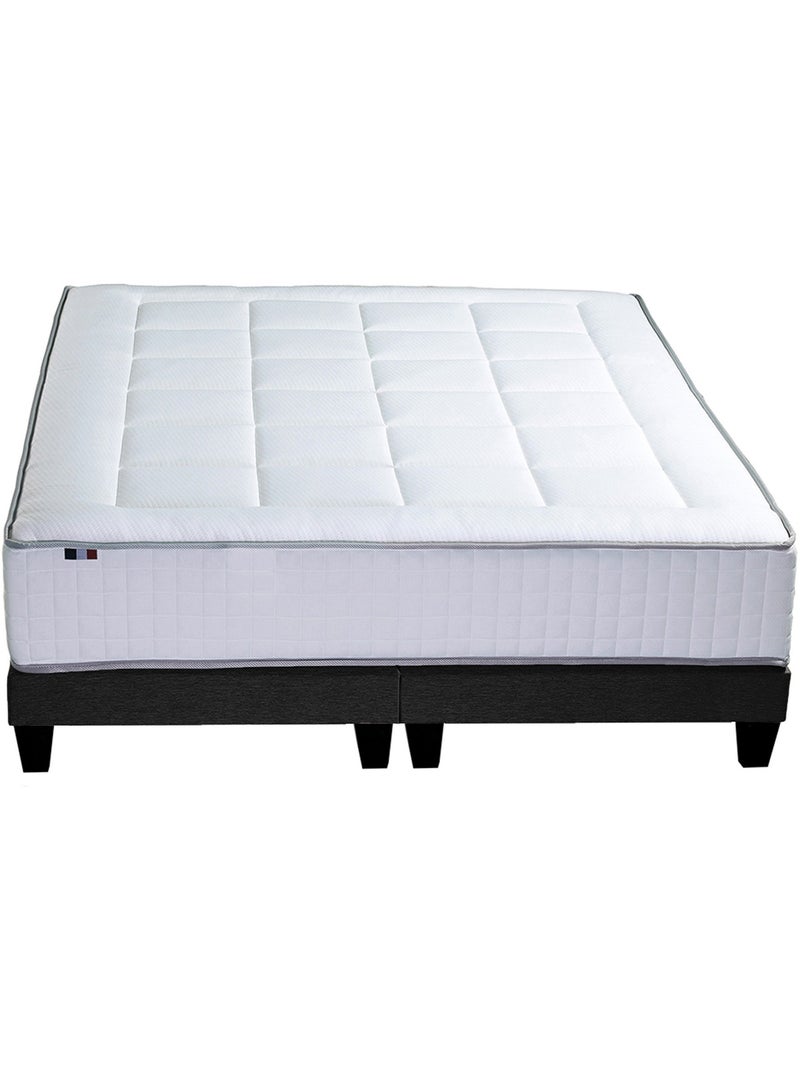 Ensemble matelas Ressorts 7 zones H30cm + sommier PALACIO FABRICATION FRANCAISE gris anthracite - Kiabi