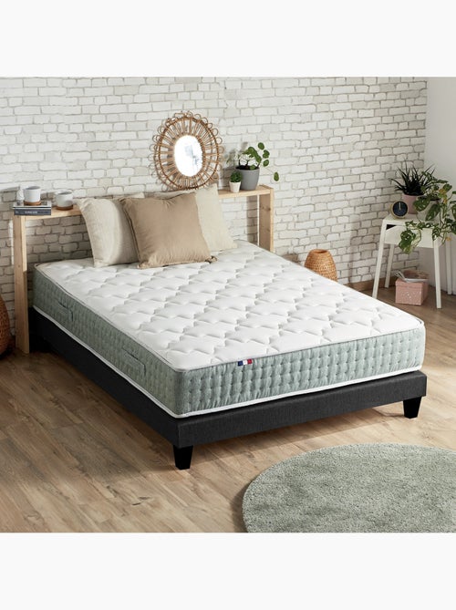 Ensemble matelas ressorts 7 zones HYGGE, réversible hiver/été - Sommier - Noir - Kiabi Ensemble matelas ressorts 7 zones HYGGE, réversible hiver/été - Sommier - Noir - Kiabi