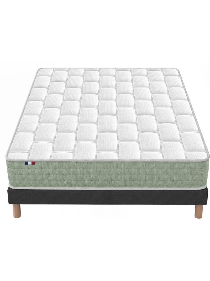 Ensemble matelas ressorts 7 zones hygge, réversible hiver/été - sommier - noir Noir - Kiabi