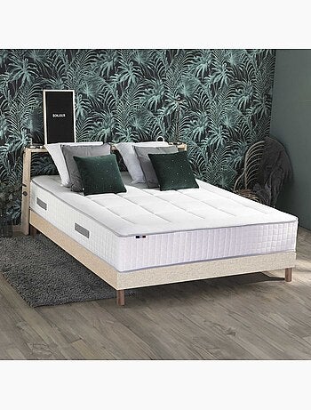 Ensemble matelas ressorts 7 zones PALACIO + sommier en kit beige lattes flexibles