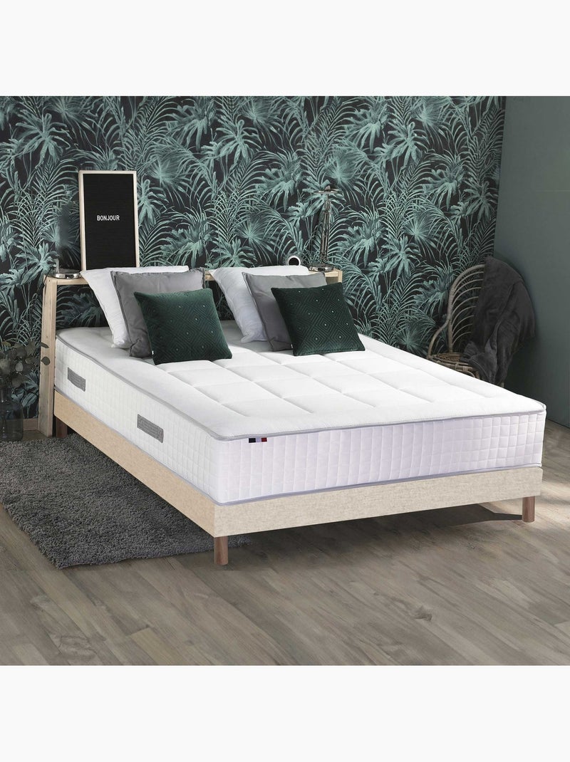 Ensemble matelas ressorts 7 zones PALACIO + sommier en kit beige lattes flexibles Beige clair - Kiabi