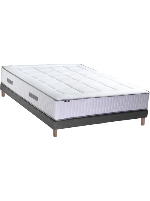 Ensemble matelas ressorts 7 zones PALACIO + sommier en kit gris lattes flexibles - Kiabi Ensemble matelas ressorts 7 zones PALACIO + sommier en kit gris lattes flexibles - Kiabi