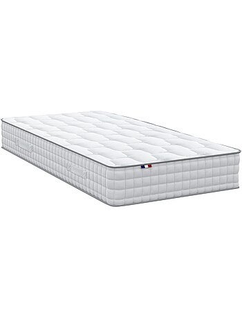 Ensemble matelas ressorts 7 zones sommier bleu 140x190