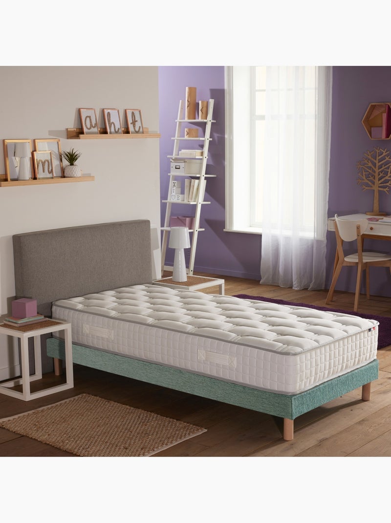 Ensemble matelas ressorts 7 zones sommier vert céladon 90x190 Blanc Vert - Kiabi
