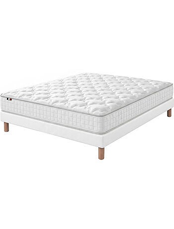 Ensemble matelas ressorts astre sommier déco blanc