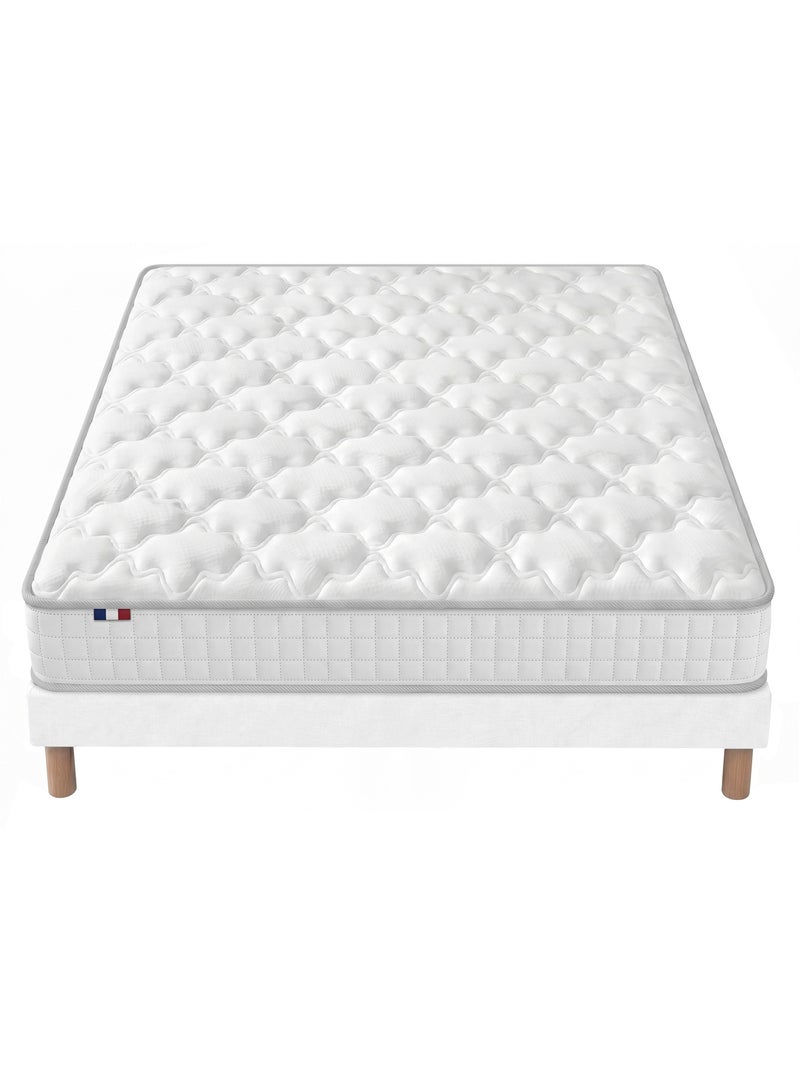 Ensemble matelas ressorts astre sommier déco blanc Blanc - Kiabi