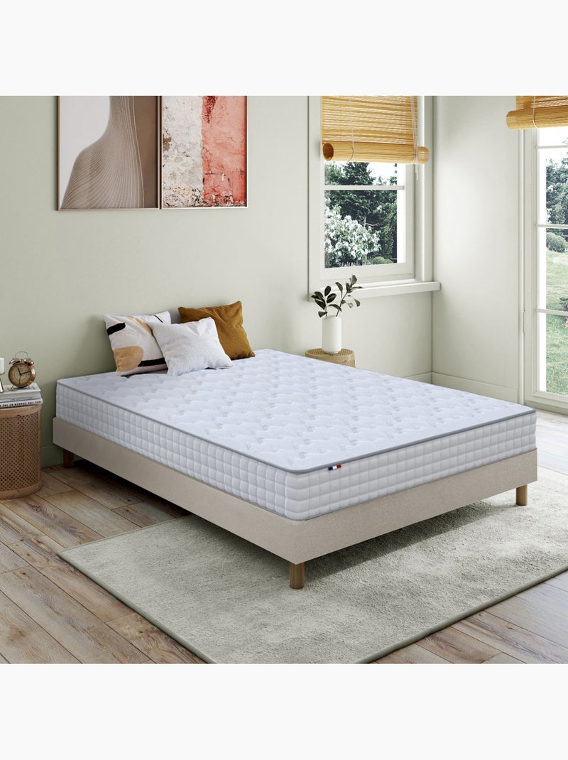 Ensemble matelas ressorts ASTRE + sommier kit beige à lattes flexibles Beige clair - Kiabi
