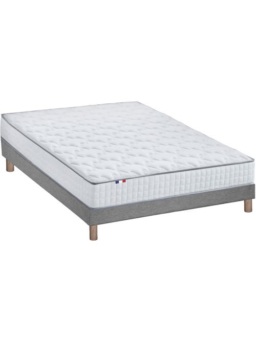 Ensemble matelas ressorts ASTRE + sommier kit gris à lattes flexibles - Kiabi Ensemble matelas ressorts ASTRE + sommier kit gris à lattes flexibles - Kiabi
