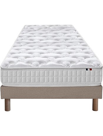 Ensemble matelas ressorts ASTRE + sommier pour un confort durable - Sommier - Beige