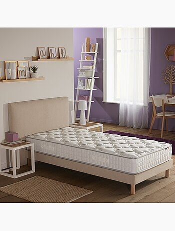Ensemble matelas ressorts ASTRE + sommier pour un confort durable - Sommier - Beige