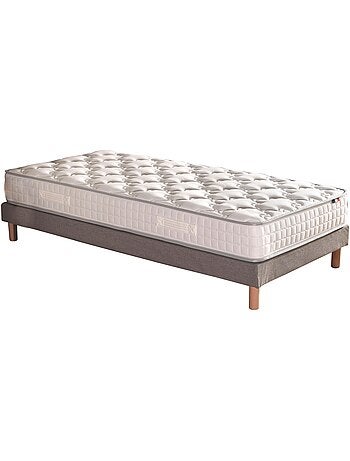 Ensemble matelas ressorts ASTRE + sommier pour un confort durable - Sommier - Beige