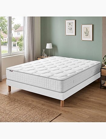 Ensemble matelas ressorts cosmos sommier deco gris foncé