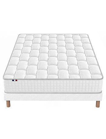 Ensemble matelas ressorts cosmos sommier deco gris foncé