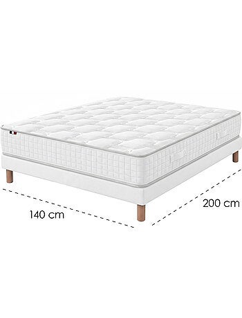 Ensemble matelas ressorts cosmos sommier deco gris foncé