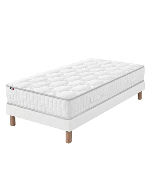 Ensemble matelas ressorts cosmos sommier deco gris foncé - Kiabi