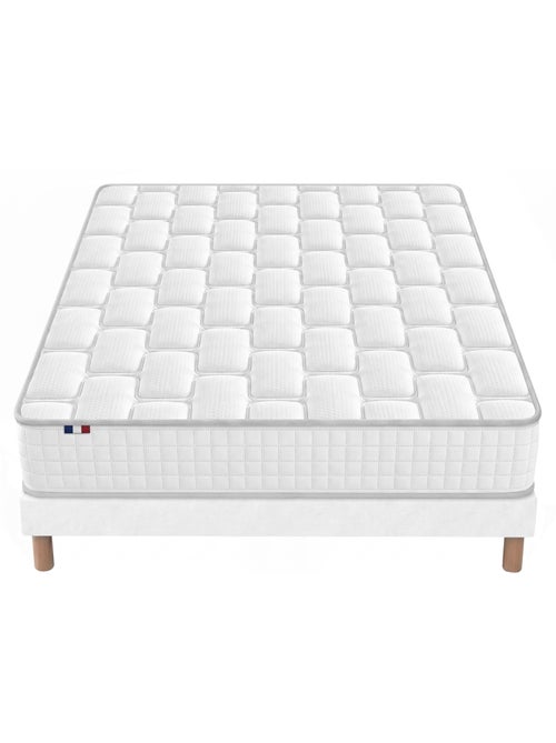Ensemble matelas ressorts cosmos sommier deco gris foncé - Kiabi